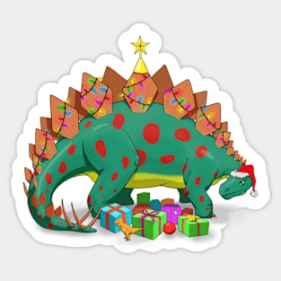 Stegosaurus Christmas Tree Sticker